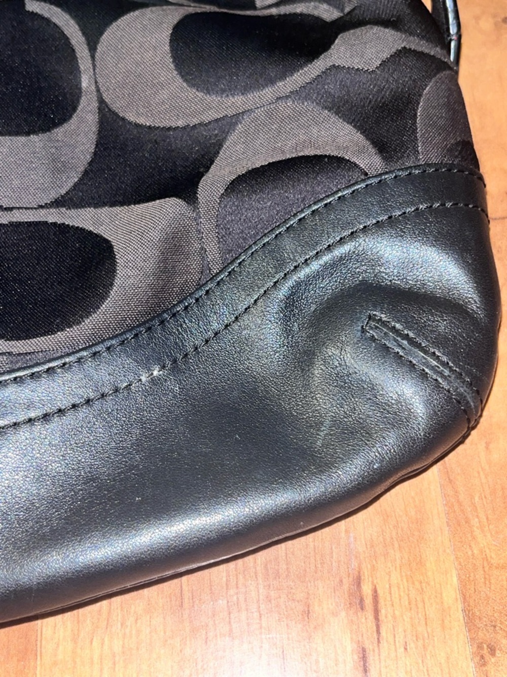 Coach Black Signature Chain-Accent Shoulder Bag - Picture 5 of 11